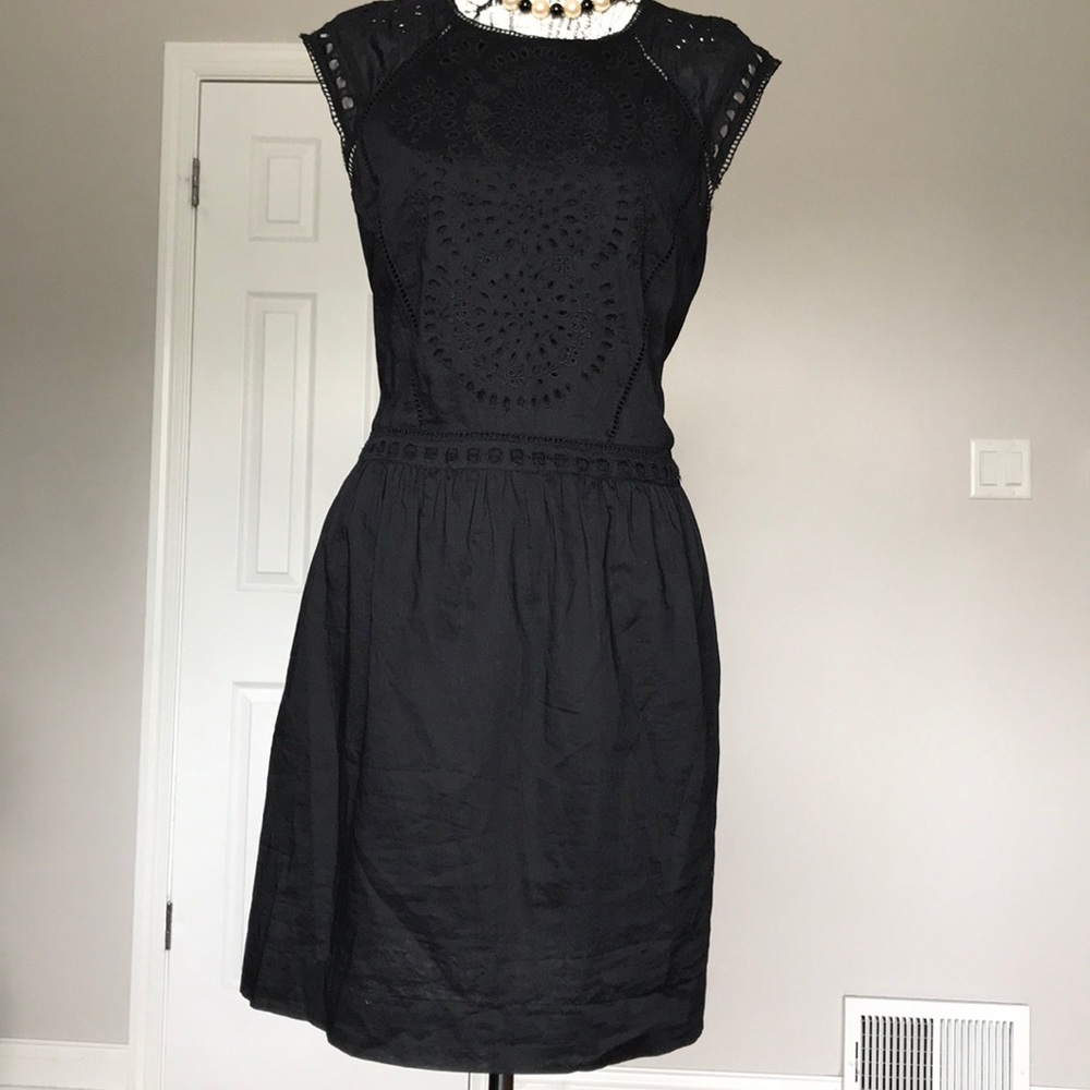 Ann Taylor Cotton Eyelet Embroidery Boho Coastal Relax Tired Whimsgoth Tunic L 👹